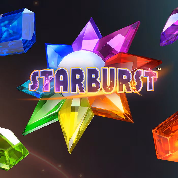 Starburst slot game featuring cosmic gems and expanding wilds with vibrant space theme